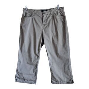 LAUREN RALPH LAUREN Women's 14 Pants Midcalf Cropped Khaki High Rise Waist 34"